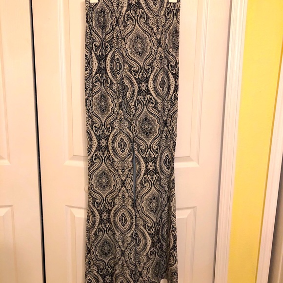 Bell Bottom Flare Stretch Yoga High Waisted Boho - Picture 2 of 6